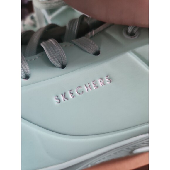 Skechers "Uno" Mint Green Sneakers w/ Wedge in Heel Size 7.5 - Picture 11 of 11